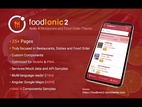foodIonic 2 - Ionic 4 Restaurant and Food Order Theme