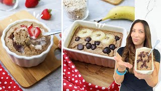 BAKED OATS  2 ways [strawberry and chocolate with banana] easy