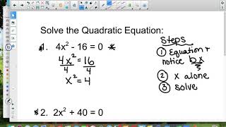 Algebra II 5 4 part 2 video notes middle term gone