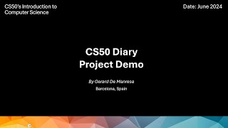 CS50 X Final Project Diary