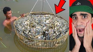 فخ مجنون لصيد عدد كبير من الاسماك !!