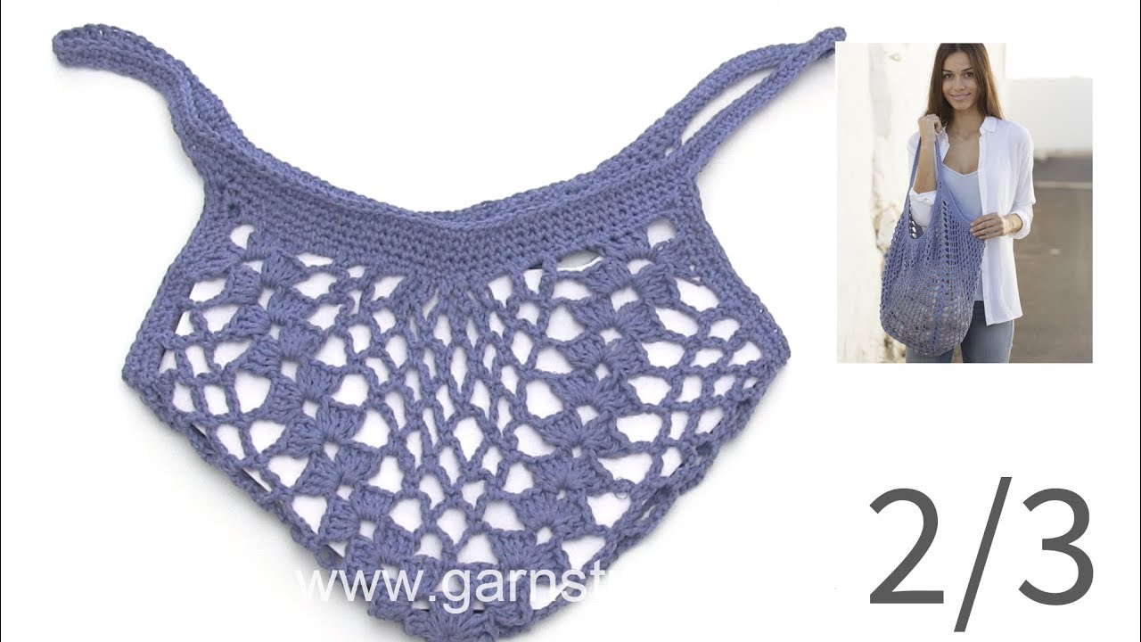 craftstudio How to crochet the edge to the bag in DROPS 199-15