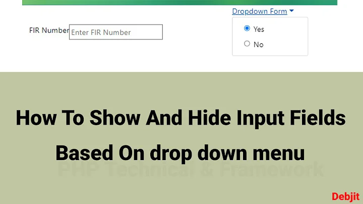 How To Show And Hide Input Fields Based On drop down menu