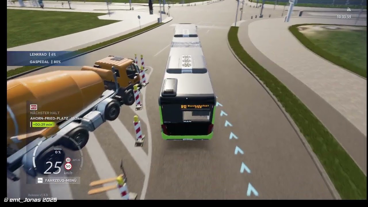City Transport Simulator: Bus - Fahrt der selbst erstellten Route R12 in Tramau | Ohne Stimme