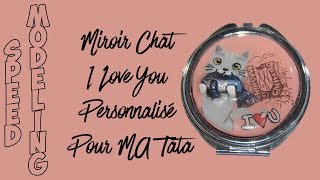 [SPEED MODELING] MIROIR CHAT "I❤️U" PERSONNALISÉ POUR MA TATA   -FIMO/PÂTE POLYMÈRE screenshot 4