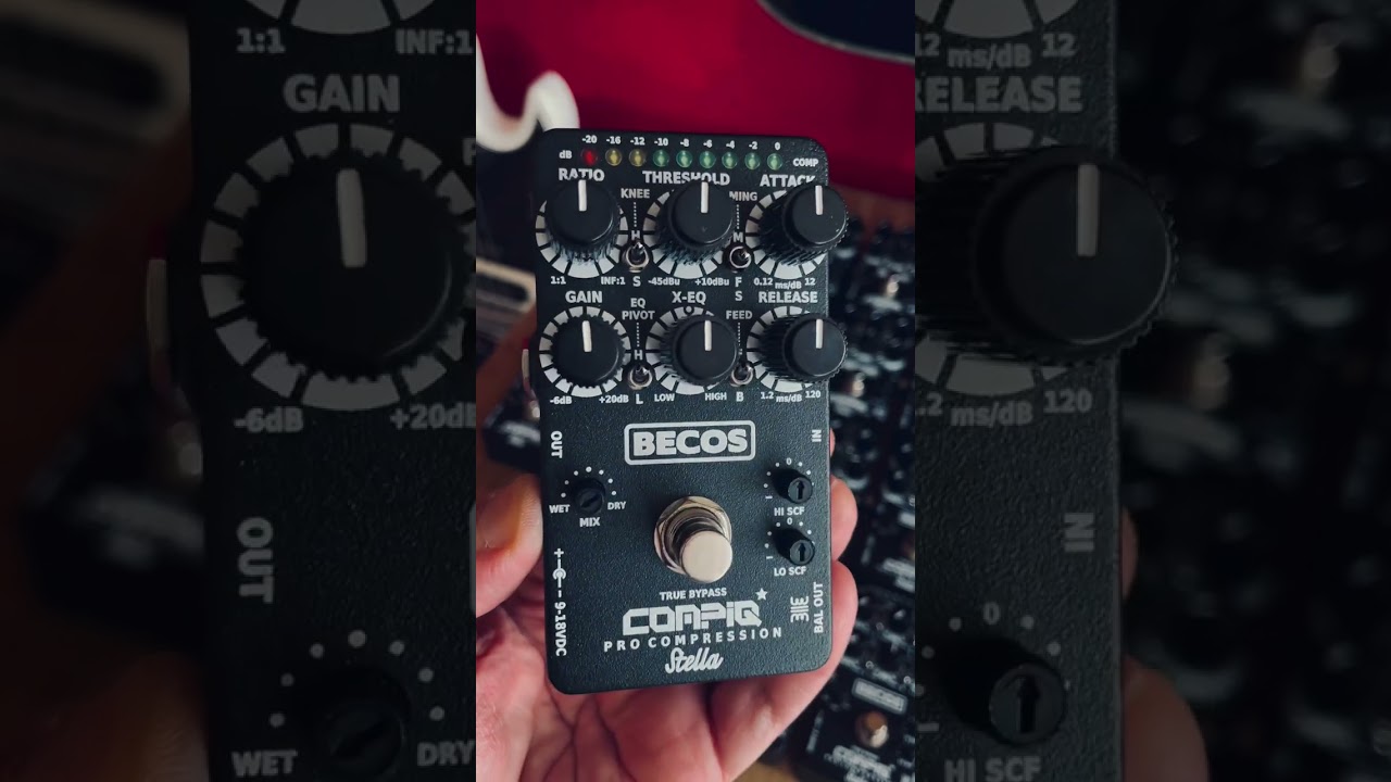 BECOS FX CompIQ STELLA Pro Compressor Pedal for Bass and Guitar