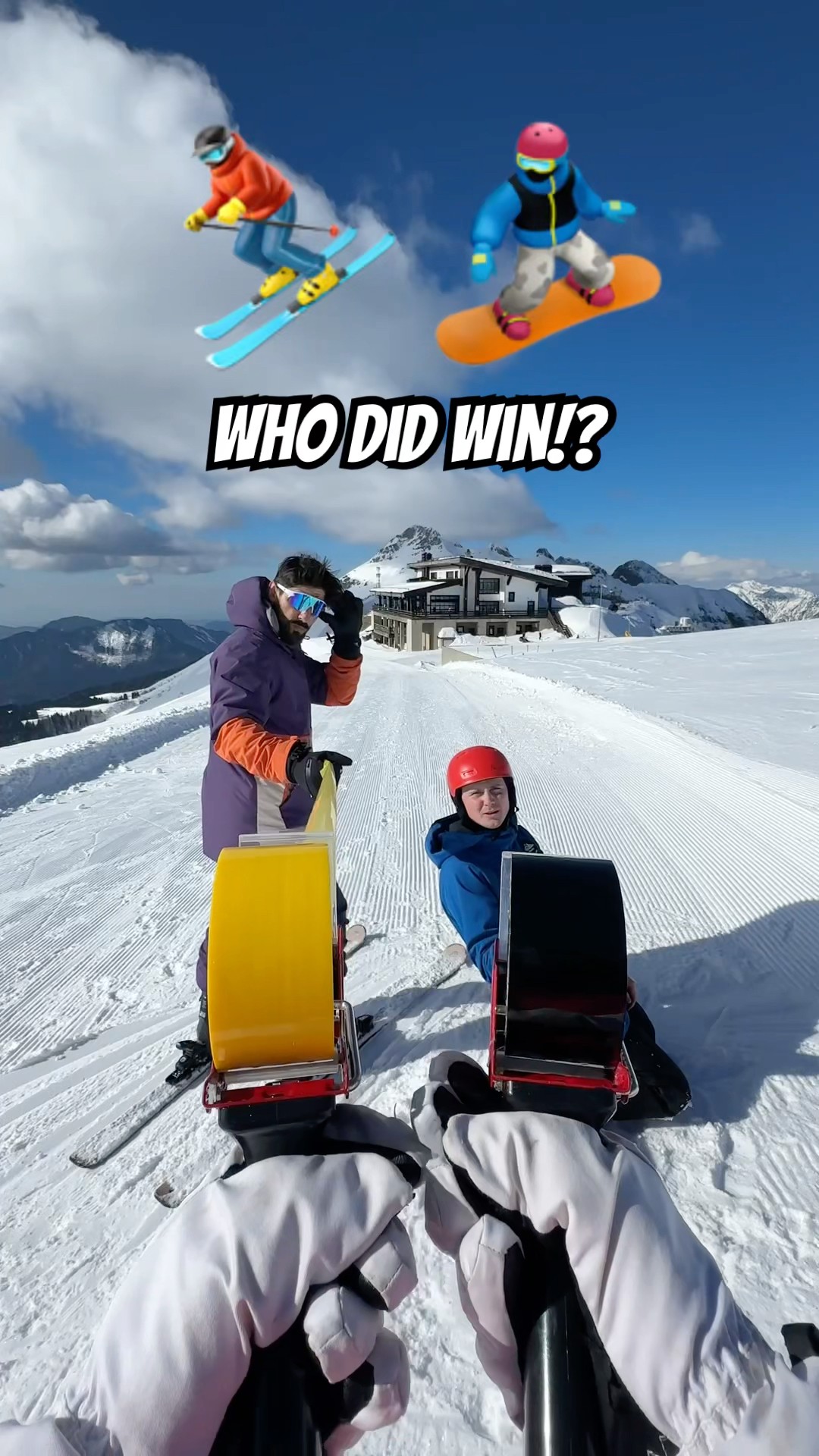 ❌?️(2256m) SKIER VS SNOWBOARDER ? WHO DID WIN!? ￼