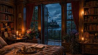 Cozy Gothic Reading Nook on a Rainy Night | Victorian Ambience | Dark Academia Music for Study,Relax