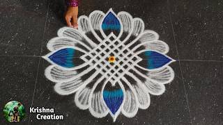 Aadi Madham Special Padi Kolam | 5*1 Aadivelli Simple Rangoli Kolam | Aadiperukku Easy Rangoli