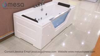 New Luxury Simple Acrylic Glass Corner Whirlpool Jacuzzi Spa  Hot Bath Tub with Skirt C-433 by Mesa