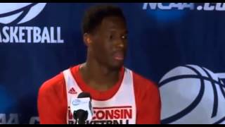 'God She's Beautiful' College Basketball Player Nigel Hayes Embarrasing Comment at NCAA Interview