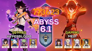 New Sethos Hyperbloom & Gaming Melt Spiral Abyss 6.0 6.1 Genshin Impact