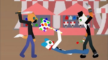 Foxy Vs Felix Vs Clowny - Part 1 - StickNodesPro - Roblox Piggy Battle.