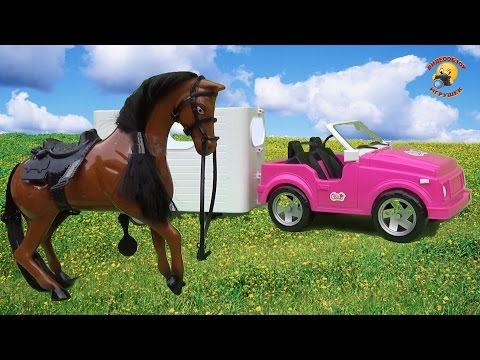 Машина с прицепом и лошадь для барби / vehicle with a trailer and a horse for Barbie