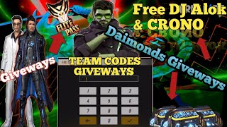 Free Fire Live Chrono Giveway Team Codes Giveways