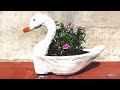 Como hacer maceta de cemento con forma de cisne para adornar tu Jardín ideas con cemento para jardin