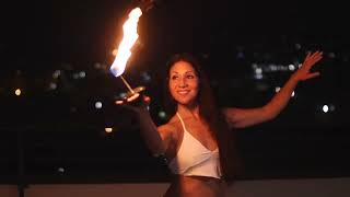 Palm torches fire dance