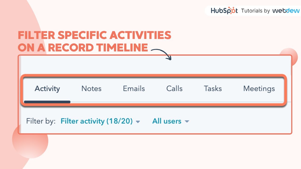 How to filter specific activities on a record timeline in HubSpot