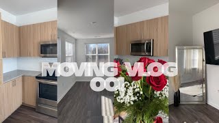 MOVING VLOG | PT. 1 MOVING DAY! Empty Apartment Tour, Unpacking, First night