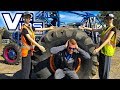 MONSTER TRUCK TIRE DESTROYED.!