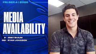 Zeev Buium & GM Ryan Johnson after Buium Signs 8 Year Extension with Vancouver Canucks (Sep 4 2026)