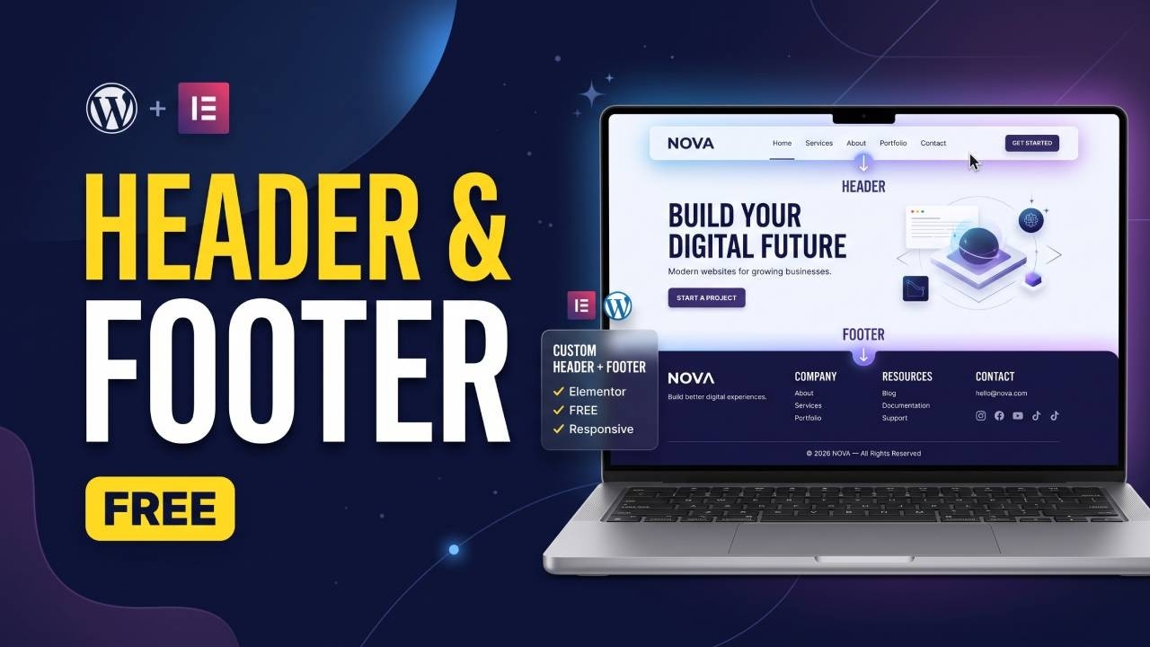 How to Create Header and Footer in WordPress Using Elementor FREE ...