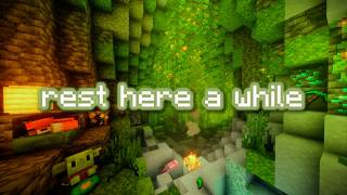 a quiet green cave 🌿🔥 (cozy minecraft music & ambience to sleep & study)