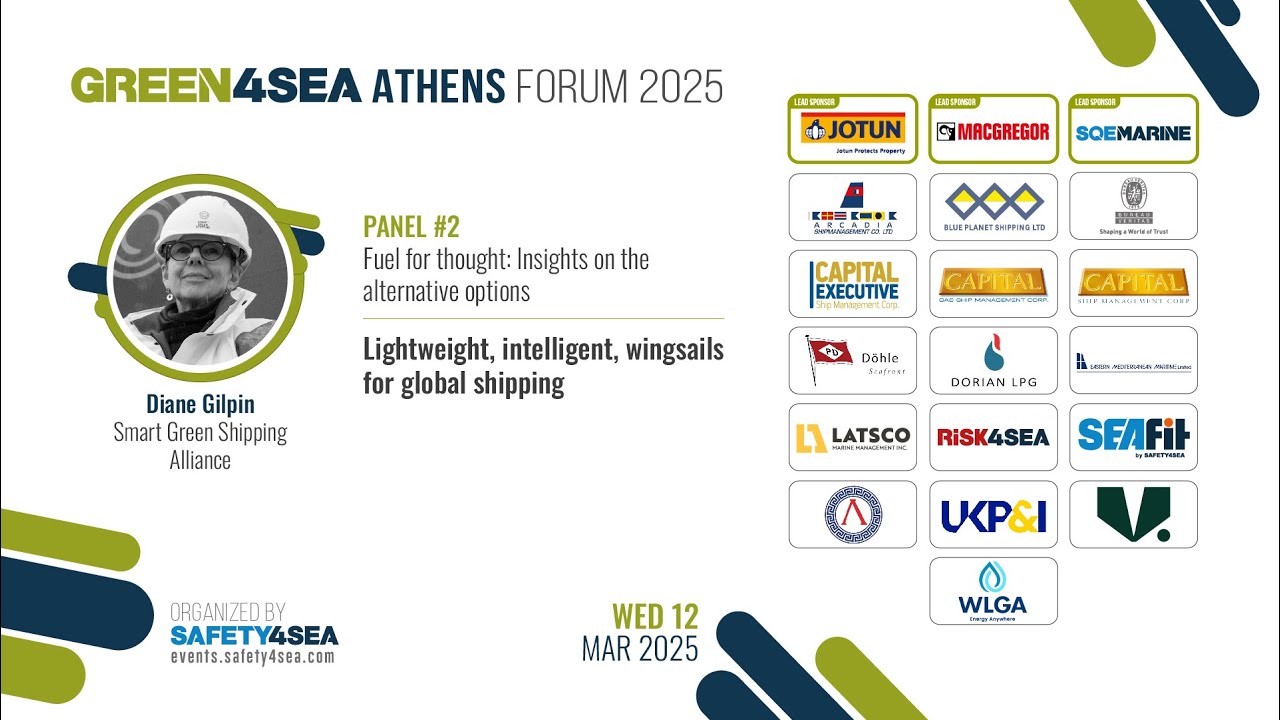 2025 GREEN4SEA Athens Forum, Diane Gilpin, Smart Green Shipping Alliance, Wingsails for shipping