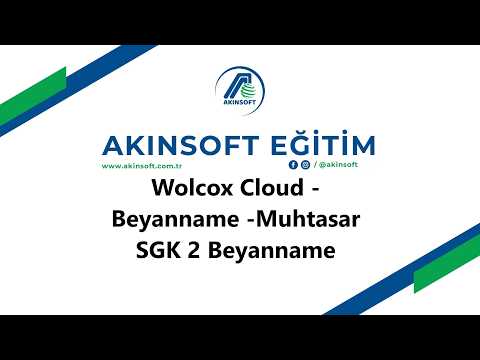 WolvoxCloud  - Beyanname - Muhtasar  SGK 2 Beyanname