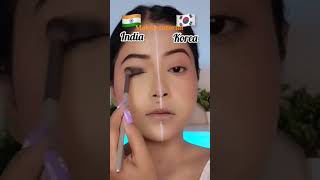 Indian vs Korean Makeup Look 💄 Which Style Suits You Best? 🇮🇳🇰🇷#beauty #trending #makup #shorts