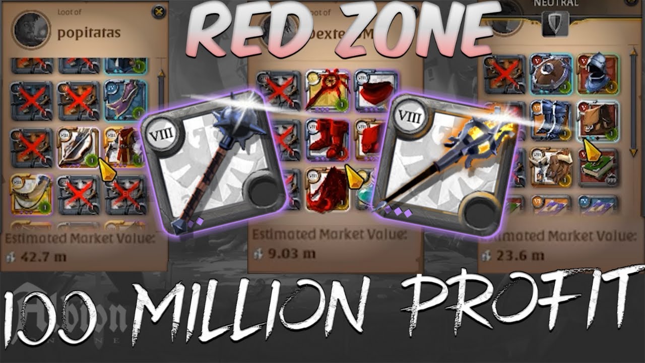 100 MILLION TOTAL LOOT !!! ALBION ONLINE RED ZONE MONTAGE WEZT PvP