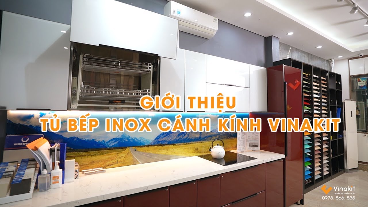 Giới Thiệu Tủ Bếp Inox Cánh Kính Cường Lực Vinakit - youtube