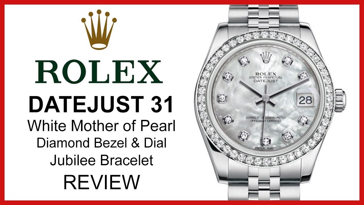 rolex ladies datejust diamond bezel mother of pearl