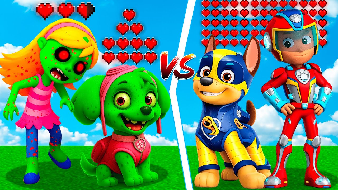 Кто Самый Сильный Щенячий Патруль в Майнкрафт? Мегащенки против Зомби