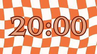 20 Minute Aesthetic Retro Orange Checkered Timer | Calming Music | Deep Focus
