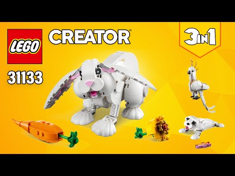 YouTube thumbnail: LEGO® Creator 3in1 White Rabbit (31133)[258 pcs] Cockatoo Parrot &amp; Seal | Building Instructions