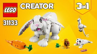 LEGO® Creator 3in1 White Rabbit (31133)[258 pcs] Cockatoo Parrot \& Seal | Building Instructions