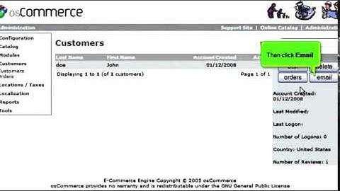 How to send email to your customers from osCommerce