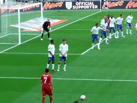 Tranquillo Barnetta scores Switzerland's second goal in their Euro 2012 qualifer game at Wembley, 4 June 2011 Update 21/2/2012: thanks for all the comments, folks. I'd just like the record to show that I don't think it was Joe Hart's fault. In the immediate aftermath of the game it looked that way, particularly in the light of the first goal where he didn't cover himself in glory either (you can see that at www.youtube.com , but I recommend you don't - it's a terrible video). In retrospect, the fault is all Milner's. I won't change the title of the video though because I don't want anyone to look foolish in comments. Can't say fairer than that!