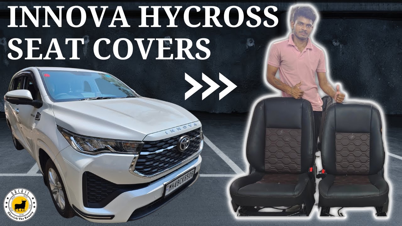 Innova Hycross Hybrid Premium Seat Covers In Hexagon Design Steering