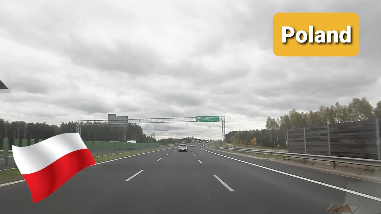 Poland roads. Autostrada to Bialystok road S8 E67. Warszawa-Wyszkow. Autostrada S8 E67.