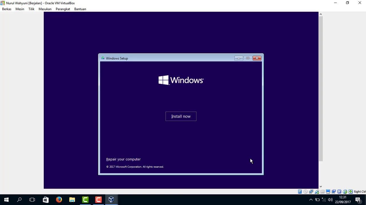 CARA MENGINSTAL WINDOWS 10 MENGGUNAKAN VIRTUAL BOX 