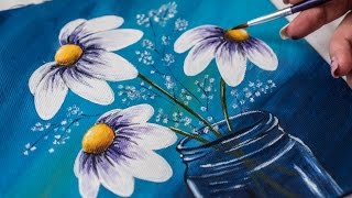 acrylic painting flowers jar glass canvas homemade flower paint jars sip 4k painted цветы