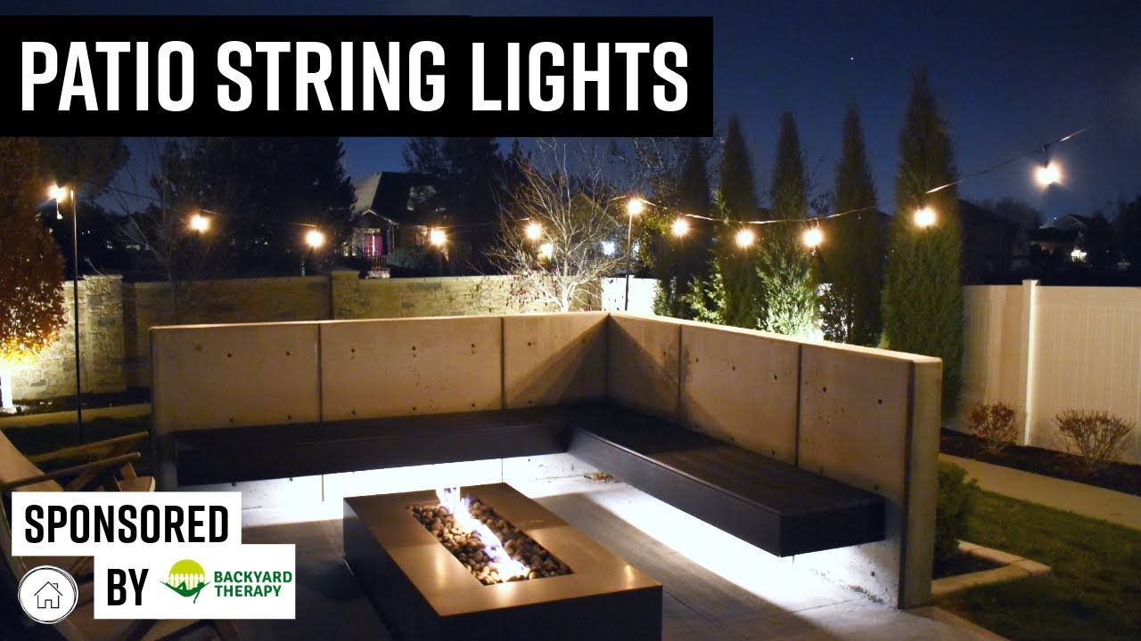 DIY How to hang patio string lights - with POLES! Get an extra 5