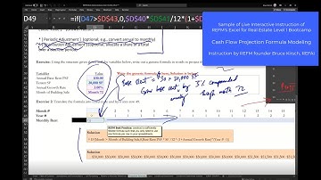 REFM Generic Cash Flow Projection Formula Modeling Tutorial