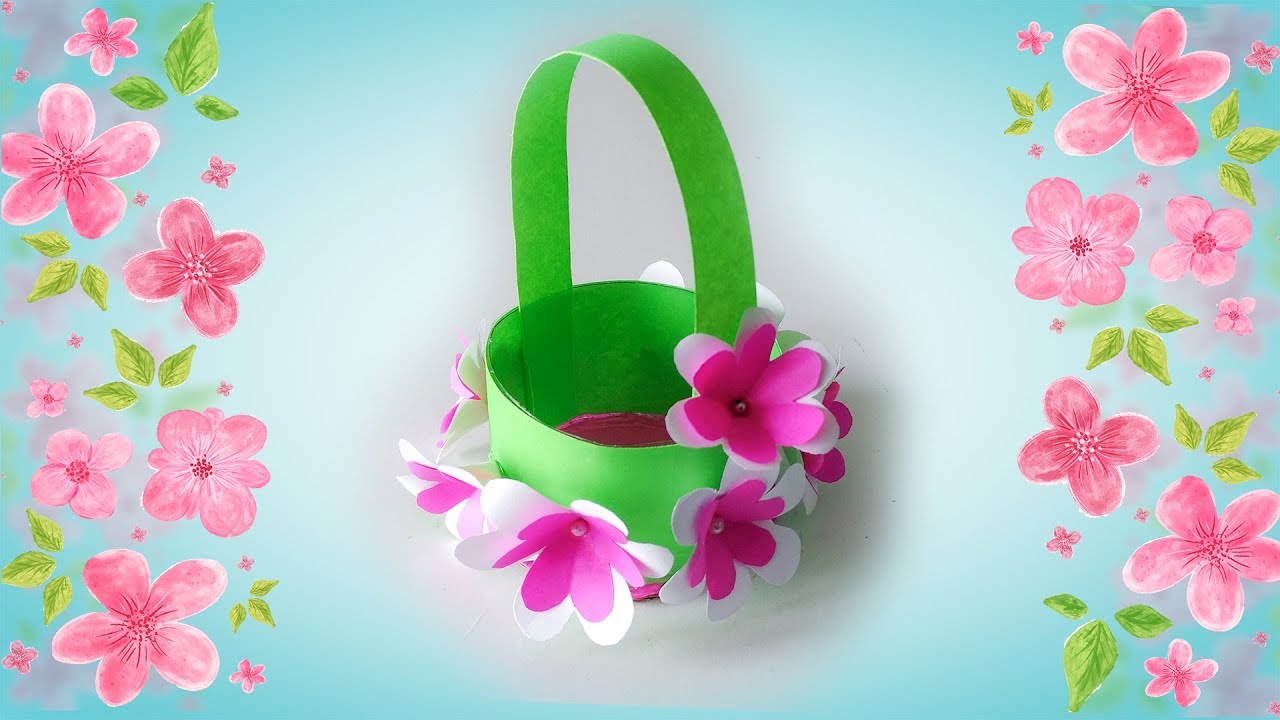 Paper Flower Basket Making Basket With Plastic Bottle Handmade Crafts YouTube