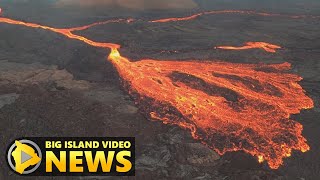 Mauna Loa Eruption Breakouts Along Lava Channel (Dec. 8, 2022)