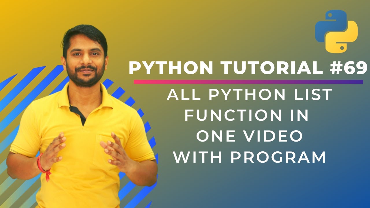 All Important Python List Functions in One Video - In Hindi - YouTube