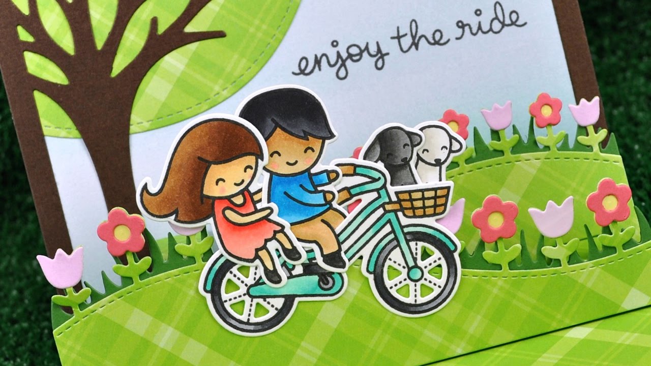 Intro to Grassy, Flower, & Little Town Hillside Pop-Up Add-Ons + 2 cards from start to finish