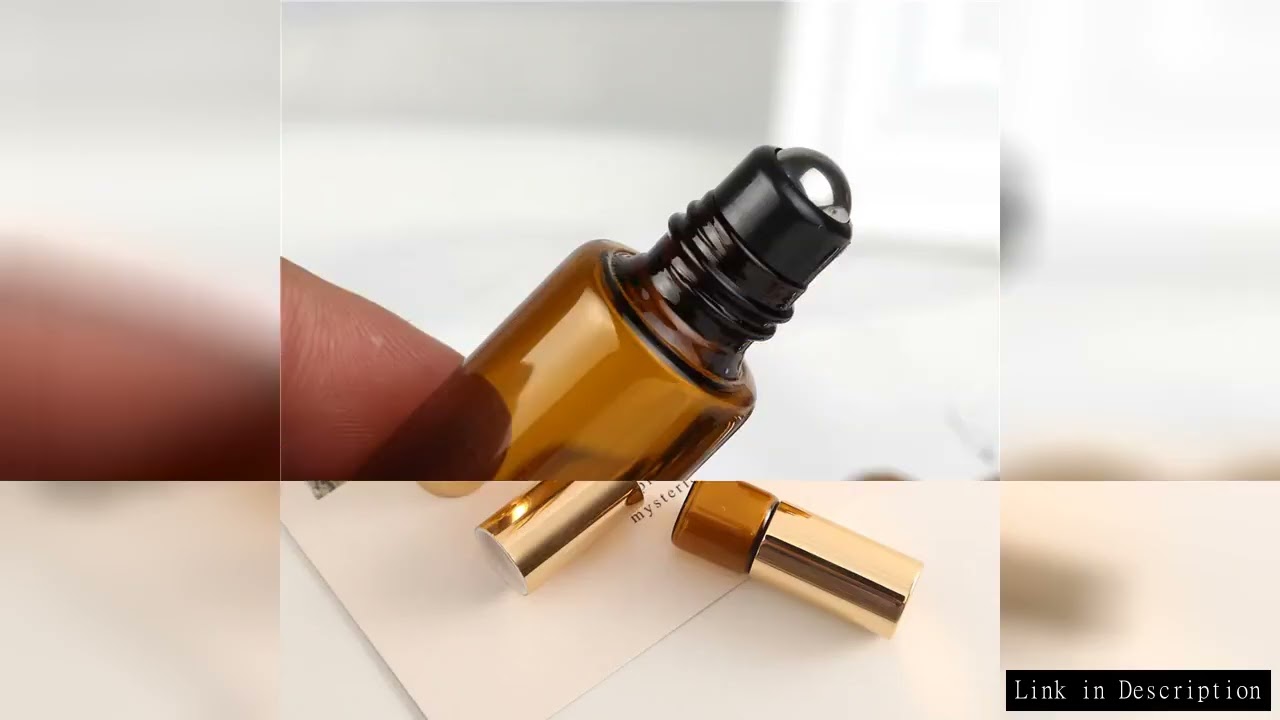 100pcs 1ML2ML 3ML 5ML Amber Rollon Roller Bottle for Essential Oils Refillable Perfume Bottle Deodor